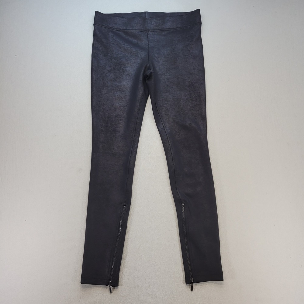 Free People Faux Leather Leggings Womens Medium Black Ankle Zip Coated